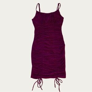 NWT Live To Be Spoiled Women’s Lace-up Spaghetti Strap Burgundy Mini Dress Small